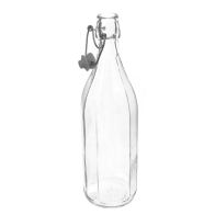 Bottiglia in vetro 1l tappo meccanico bianco milly