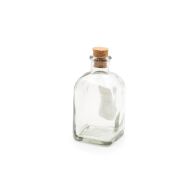 Bottiglia piccola in vetro base quadrata e tappo in sughero 100ml
