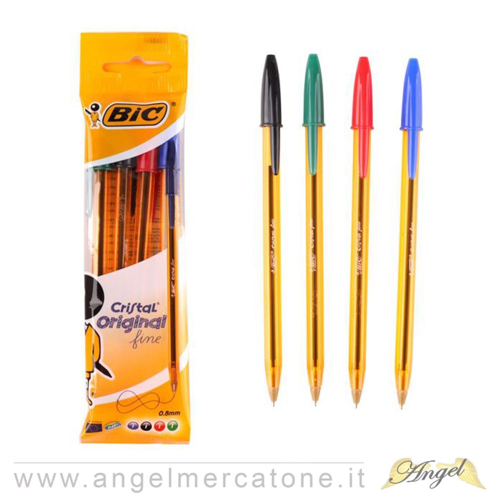 Penne BIC Cristal fine 4 colori