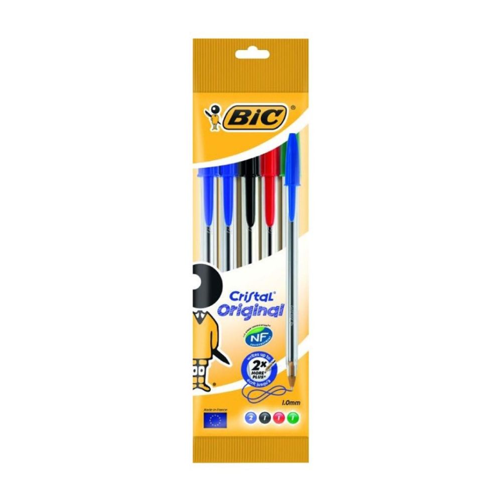 Penne BIC Cristal medie 5 pz - Colori