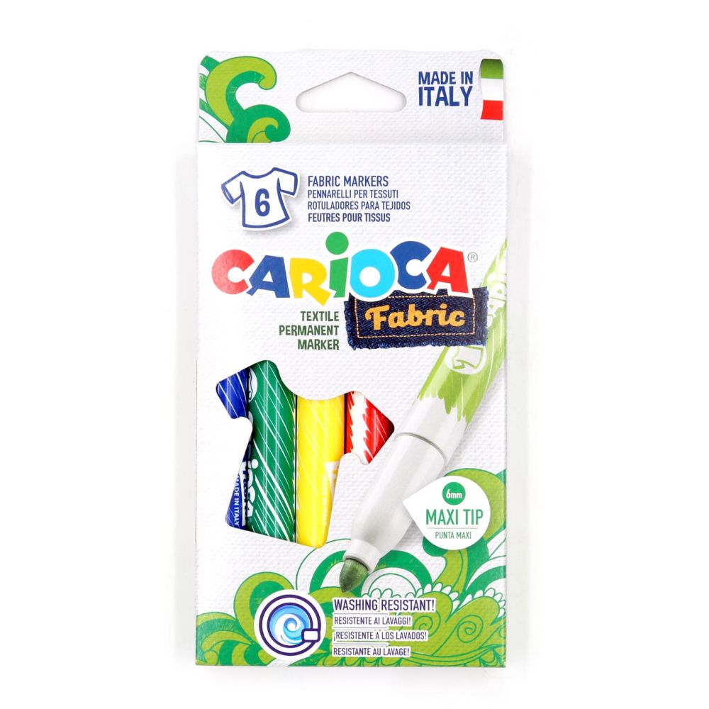 Carioca Fabric - Pennarelli per Tessuto - 6 colori