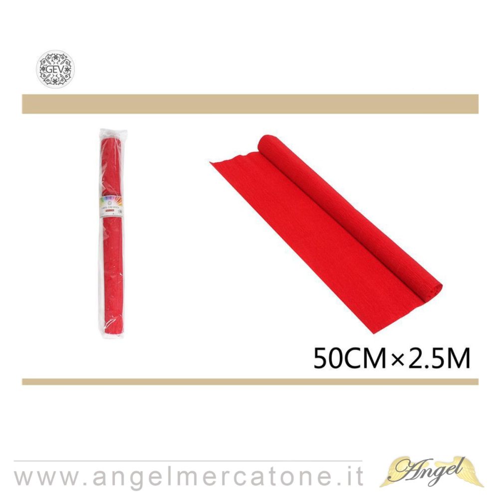Carta Crespa Rossa 50cmx2.5mt