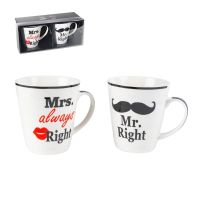 Tazze da colazione in ceramica Mr Right- Mrs Alwais Right-4029811336197