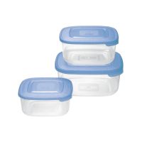 Set 3 contenitori quadrati per alimenti 2.5l+1.5l+0.95l Acqua