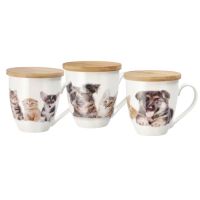 Tazza Mug in ceramica e Bamboo Ø10xh11cm Cuccioli-8021785794870