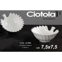 Ciotolina Foglia larga in ceramica 7.5x7.5cm-8025569613982
