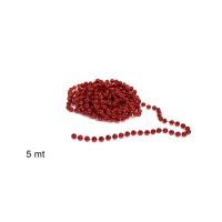 Catena Perle decorativa per Albero Natale 5m Rosso-8033113418419