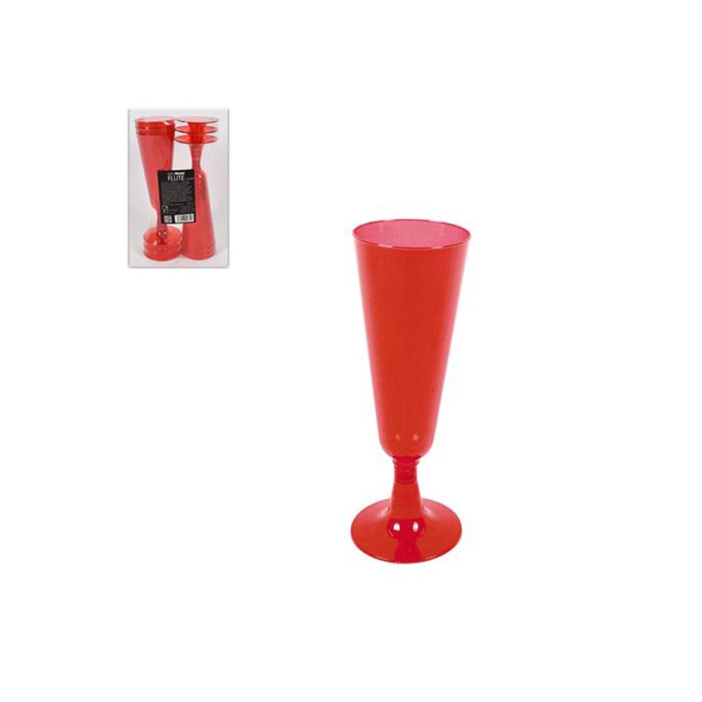Flute in plastica 6pz Rosso