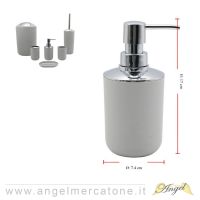 Dispenser per Sapone Grigio in Plastica - Ø7.4x17cm-636946720001