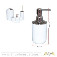 Dispenser per Sapone in Plastica Bianco - Ø7.4x17cm-636946720100