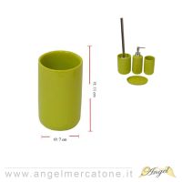 Bicchiere da Bagno in Ceramica Verde Oliva - Ø7x11cm-636946731762